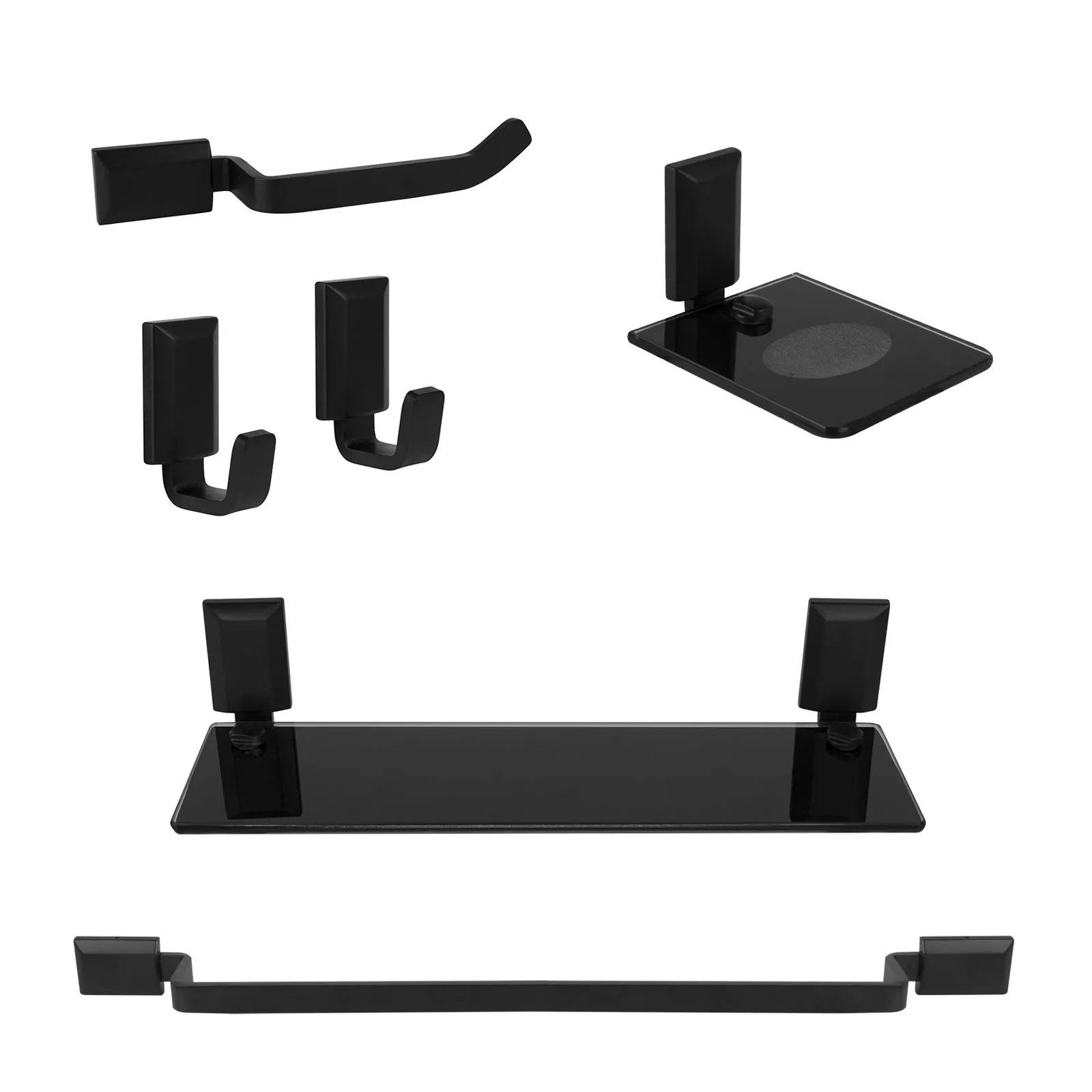 Kit accesorios de baño 6 piezas (Classic black)