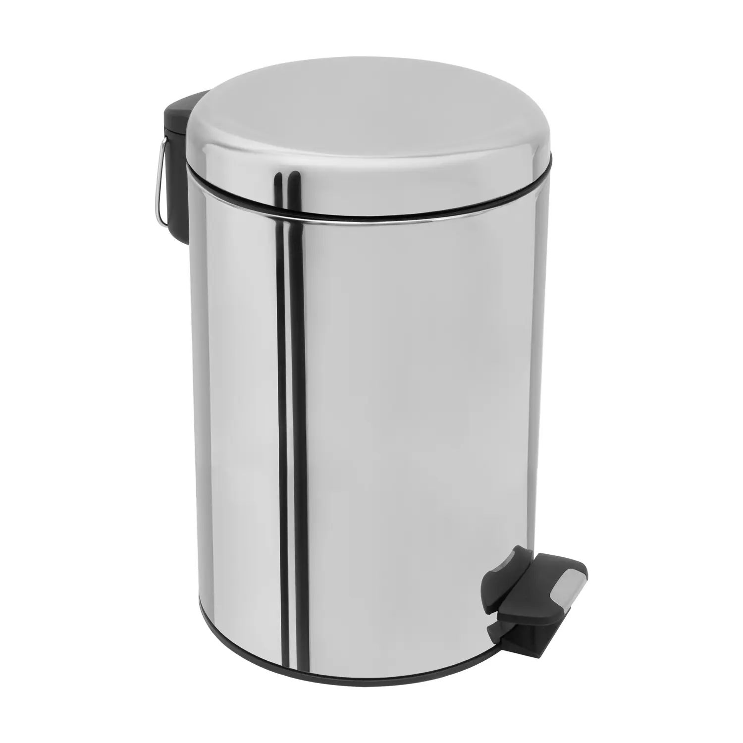 Basurero redondo con pedal 12 litros (Cromado)