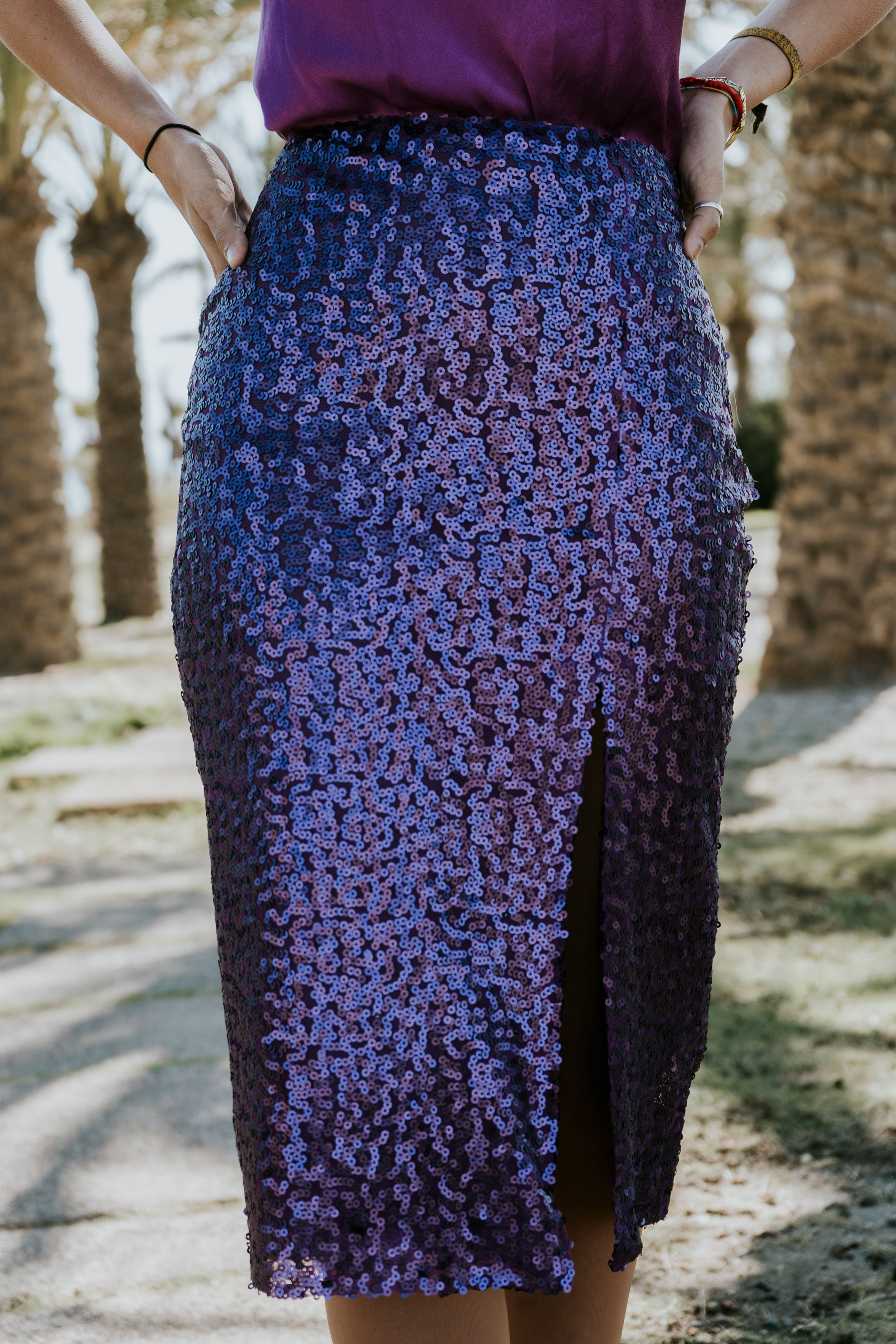 Falda Lentejuelas moradas