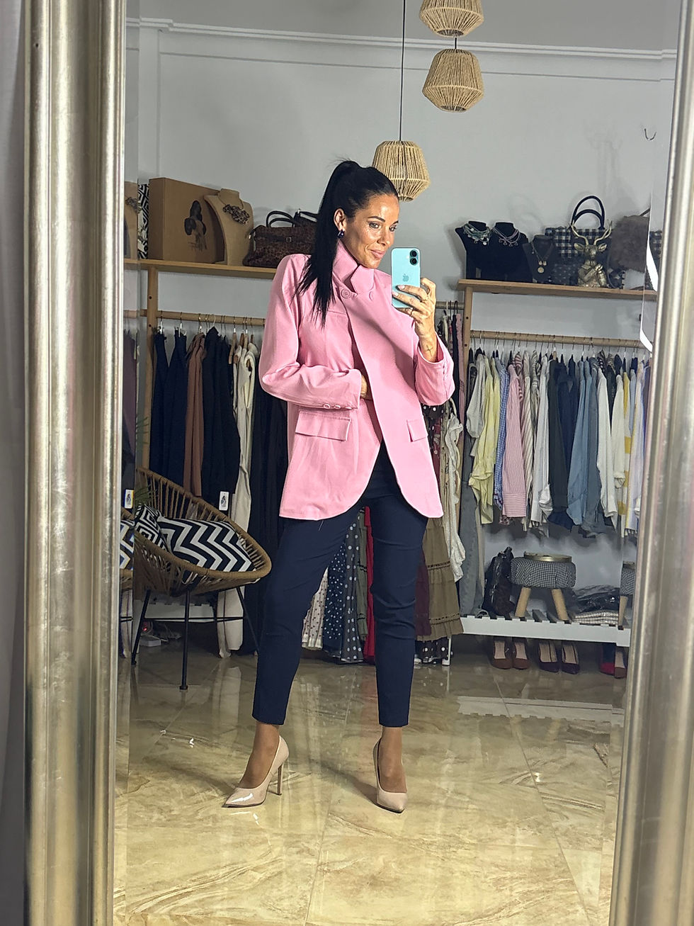 Miniatura: Blazer cruzada rosa 