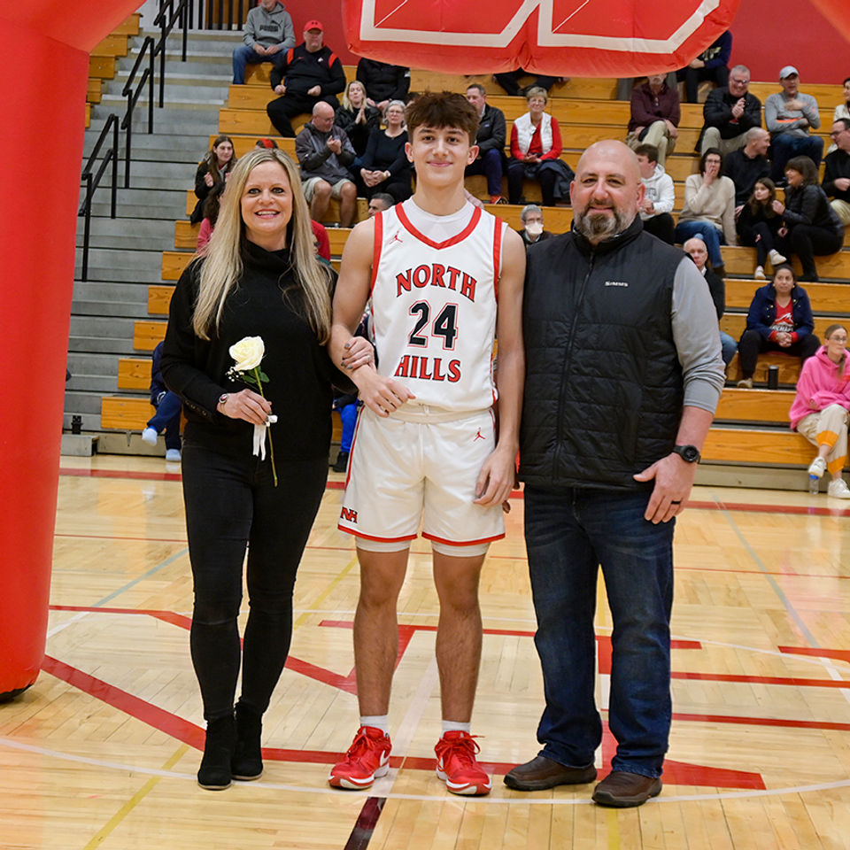 Graduating senior Zach Pollaro becomes the sixth player in North Hills High School basketball history to reach 1,000 points.