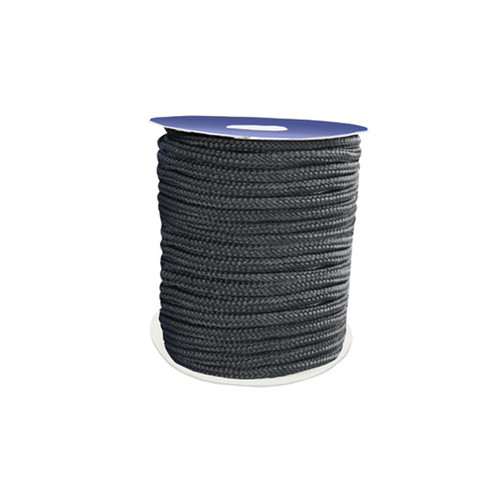 Mooring double braided rope, polyester, black