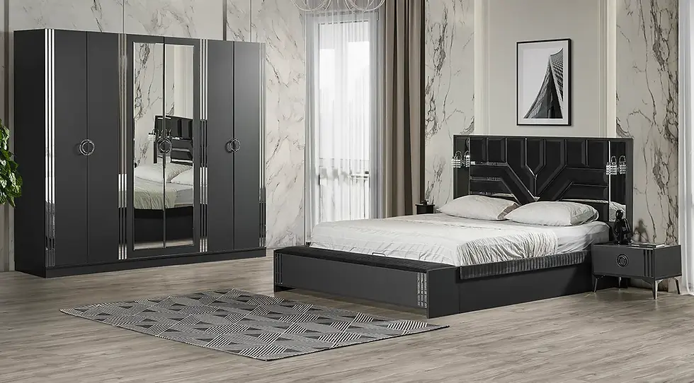 Küçük resim: Roma Antrasit Yatak Odası Takımı