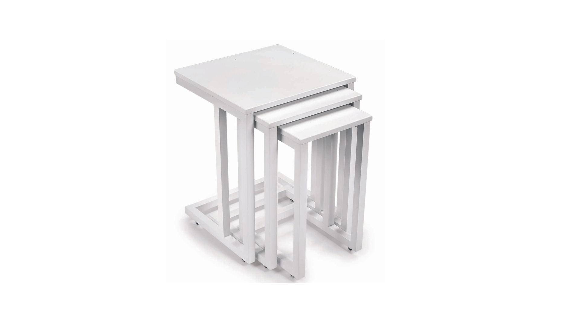 501 - Tekerli Zigon Sehpa BEYAZ