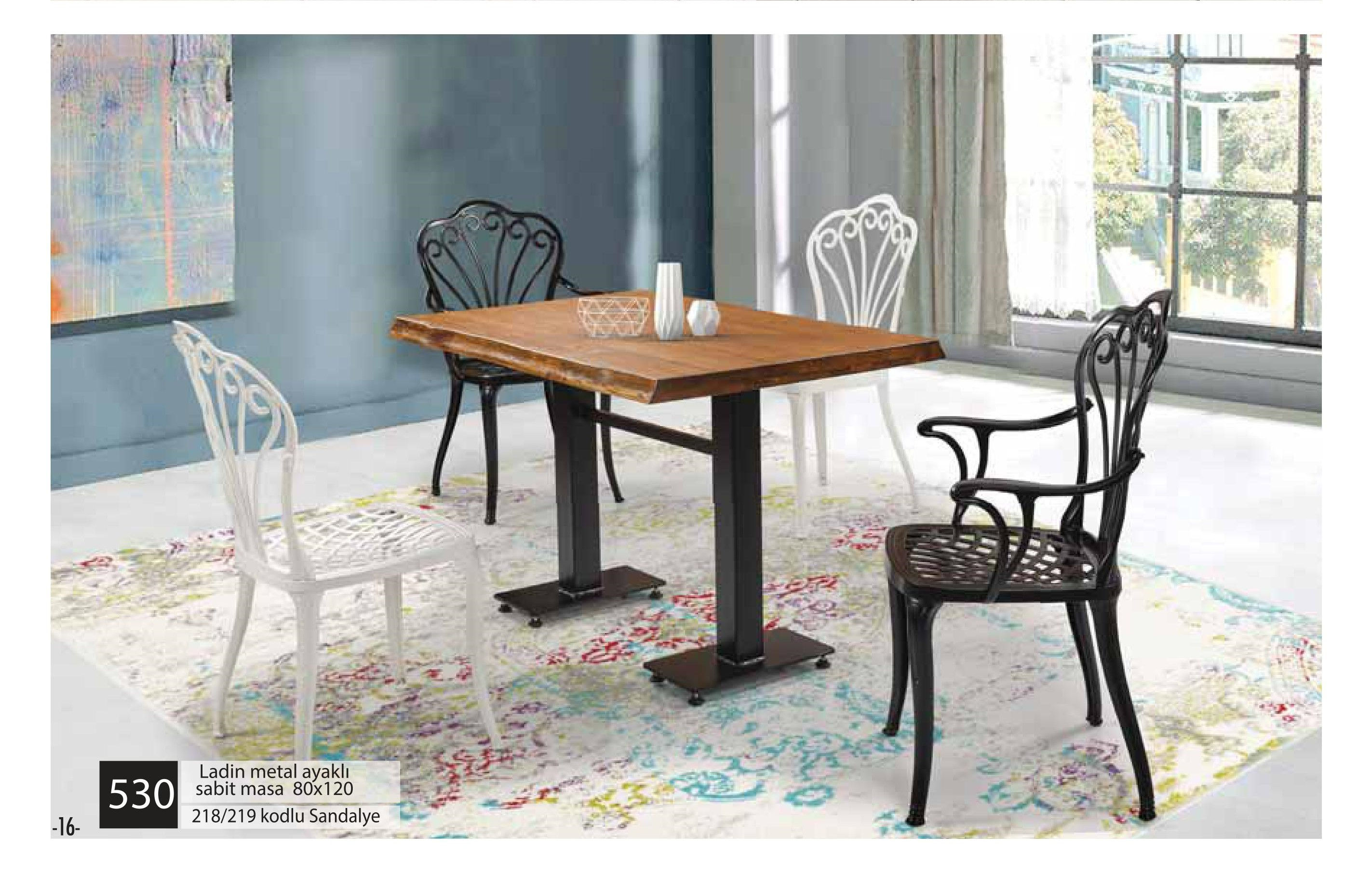 Ladin Metal Ayaklı Masa Sandalye Takımı