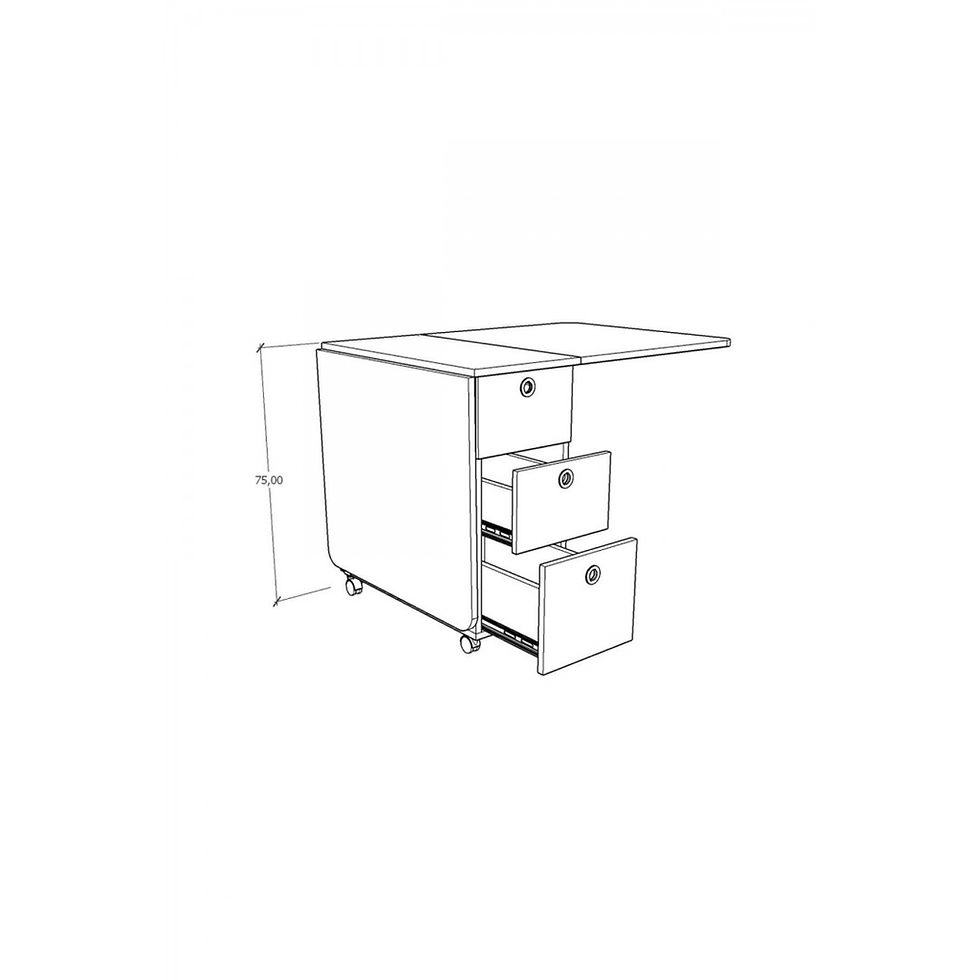 Küçük resim: Katlanır Mutfak Masası Retro Gri KM-01