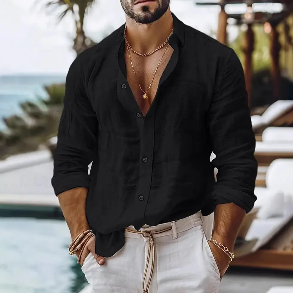 Miniatura: Camisa de Linho Premium Masculina Old Money – Elegância Atemporal