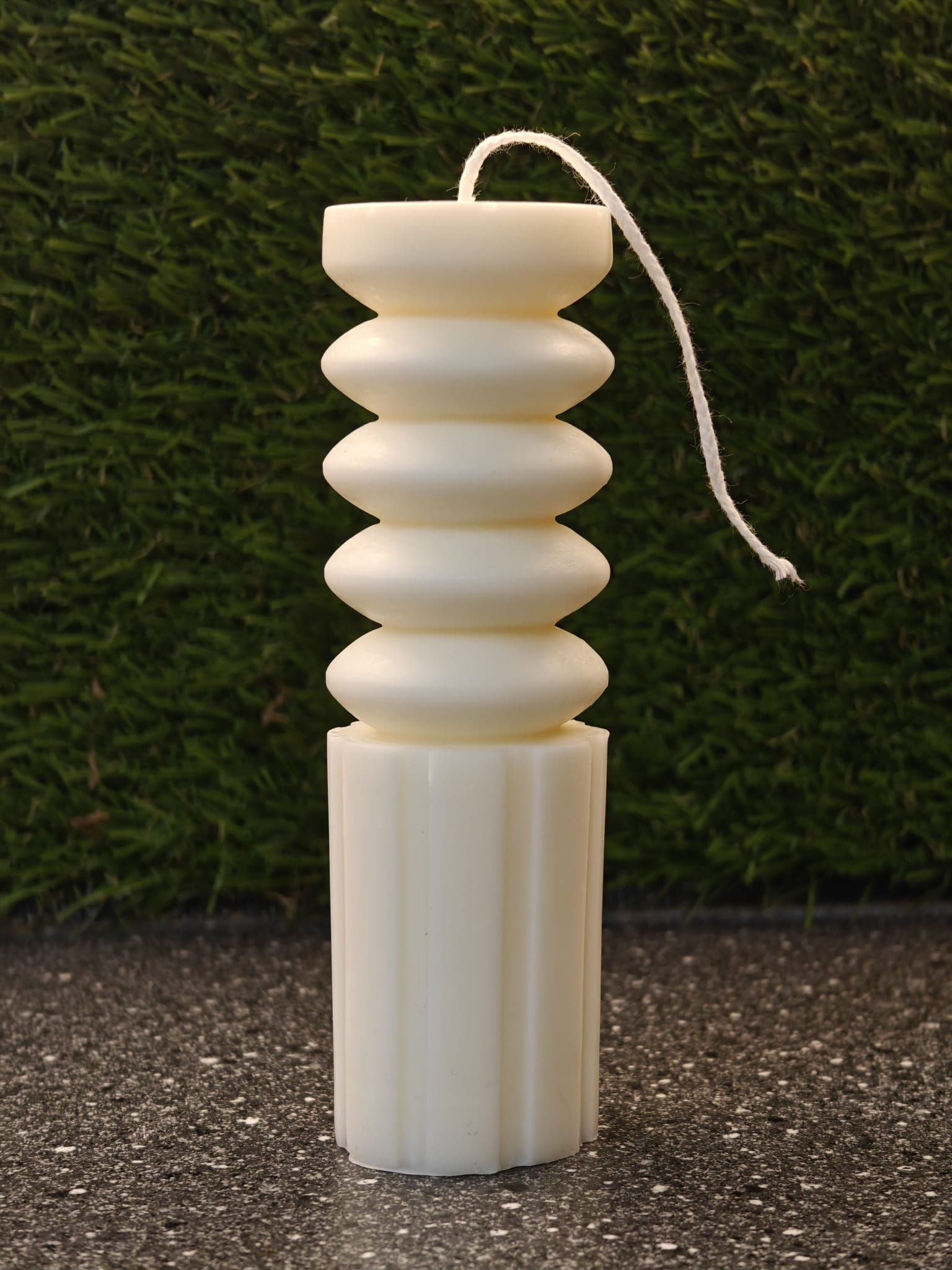 Ribbed Pillar Candle