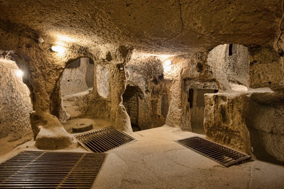 Dimly lit passageways of the historic Cu Chi Tunnels reveal the intricate underground network used during the Vietnam War.