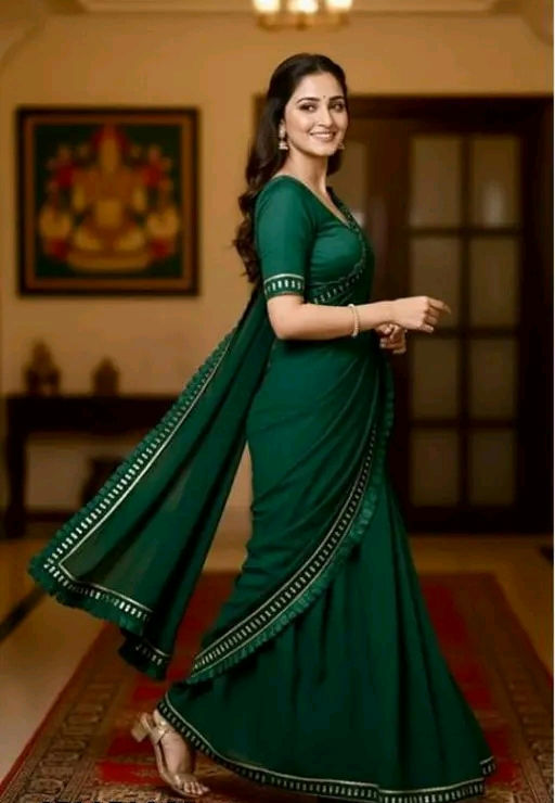 Thumbnail: Green Multi Lace Saree