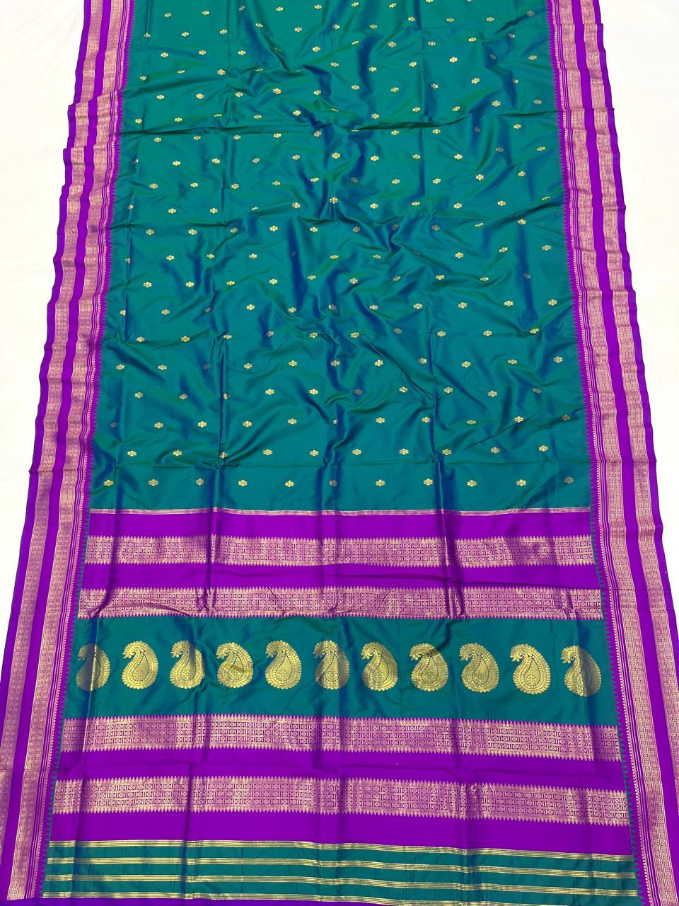 Narayanpeth Saree | Soft Silk | Contrast Blouse