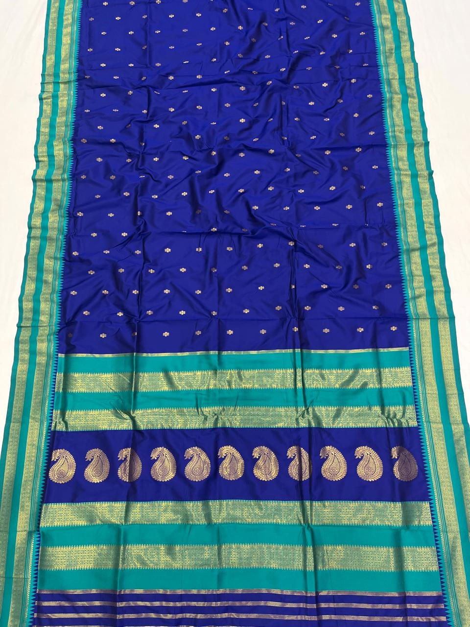 Narayanpeth Saree | Soft Silk | Contrast Blouse