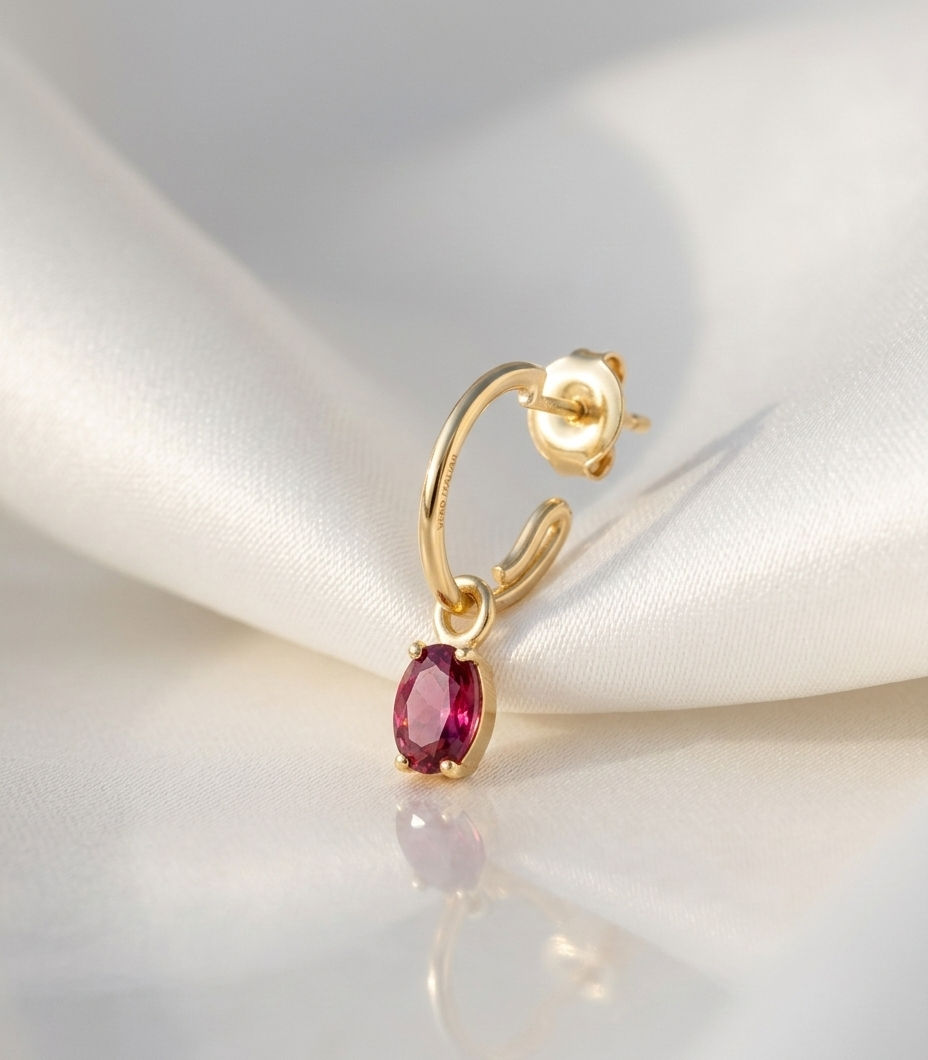 Miniatura: Brinco ScarletRed Pendente em Ouro 10K e Zircônia