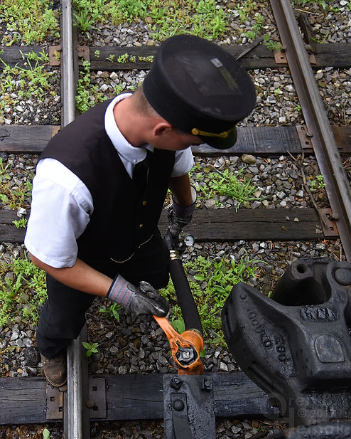 Arcade & Attica conductor Patrick Connors Jr. doing air test