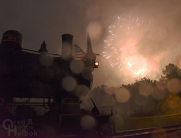 Wilmington & Western Railroad #98 with 2016 Fourth of July fireworks train at Hockessin