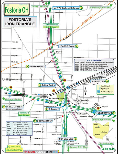 Iron Triangle, Fostoria Ohio, map railfanguides.us