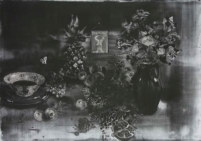Untitled, Still life 72 X 102 cm Graphite Damar resin on paper : Aluminium ..jpg