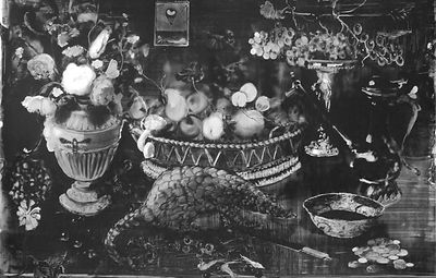 Still Life with Pangolin, Pastoral, 72 X 102 cm Graphite Damar resin on paper : Aluminium jpeg.jpeg