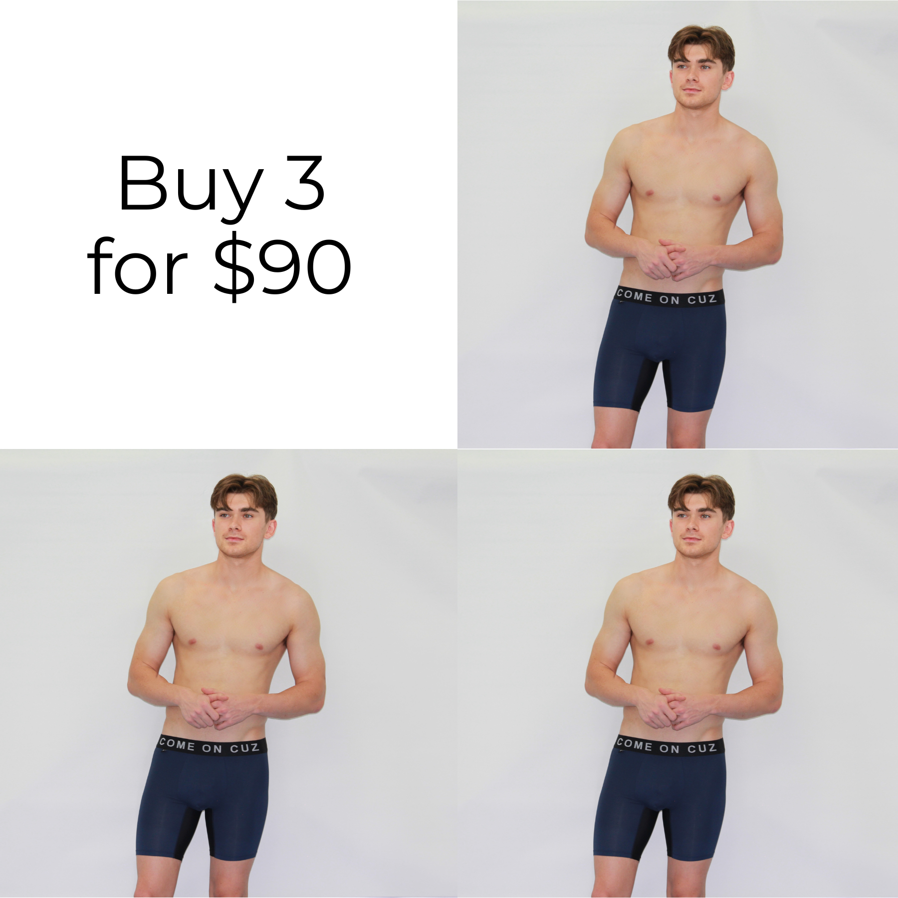 Bundle Pk of 3 - Navy Blue