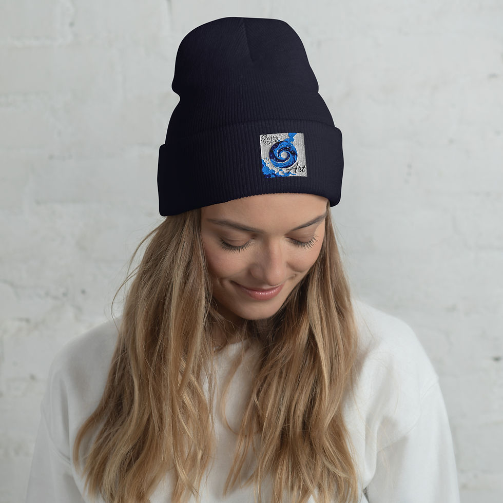 Thumbnail: Starry Night Art Cuffed Beanie