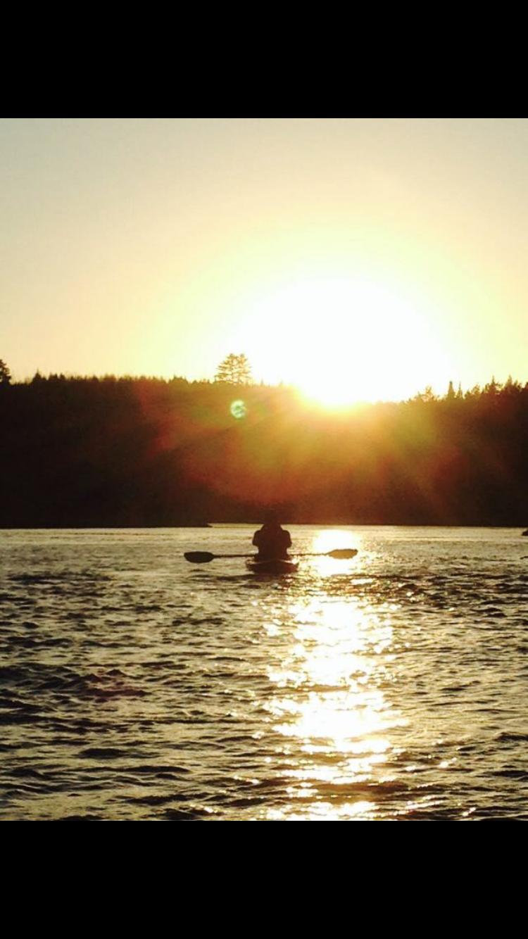 Kayaking at sunset