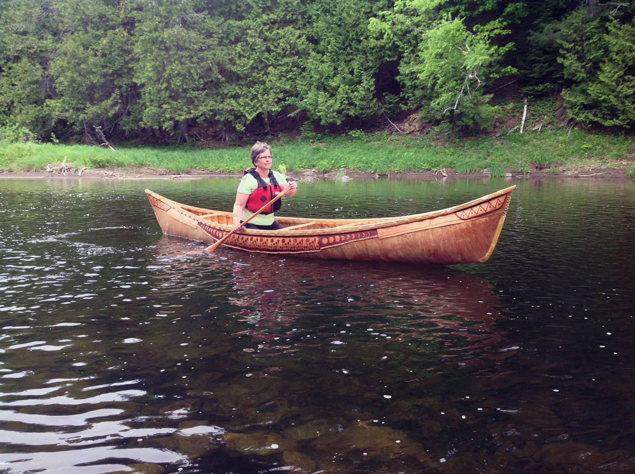 Birch bark canoe on the Meduxnekeag