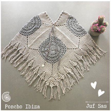 Haakpatroon poncho Ibiza van juf Sas