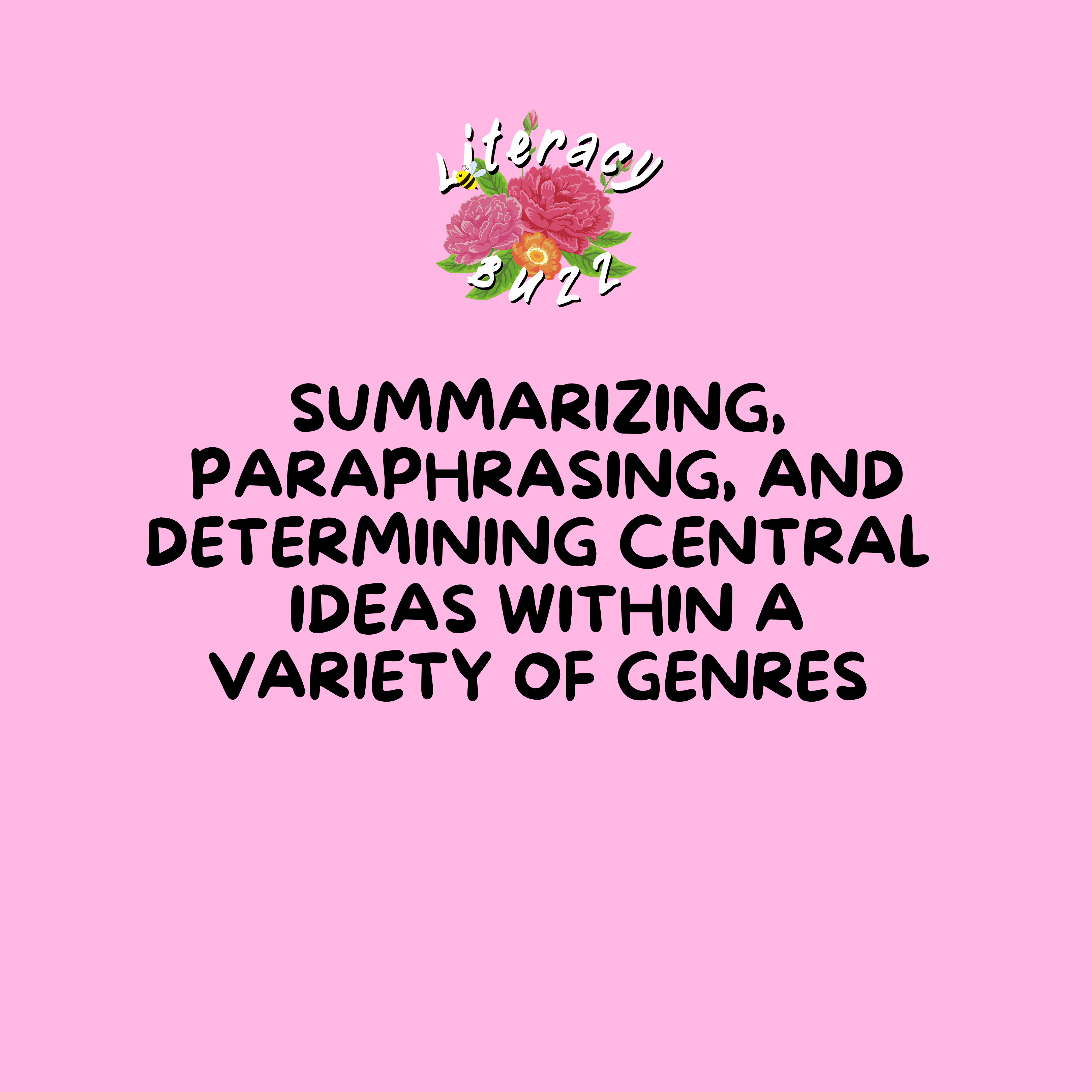Summarizing, Paraphrasing, and Determining Central Ideas.
