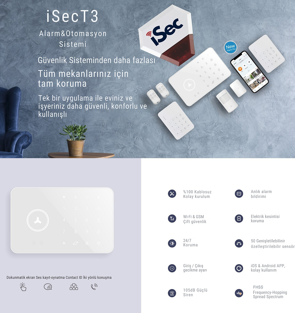 iSec YENİ NESİL KABLOSUZ ALARM SİSTEMİ