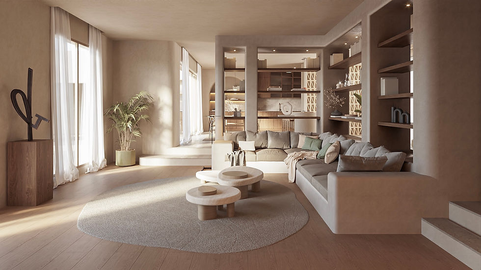 Luxury modern interior with open space design and premium materials