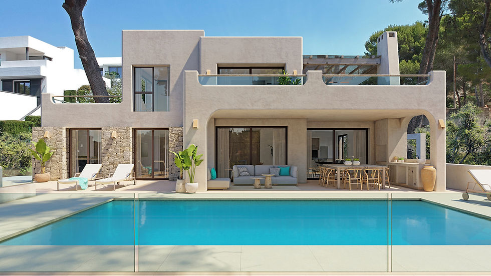 Architectural plans and design process for a modern luxury villa