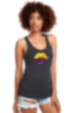 Women's Tohono O'odham Lips Racerback Tank Dark Gray