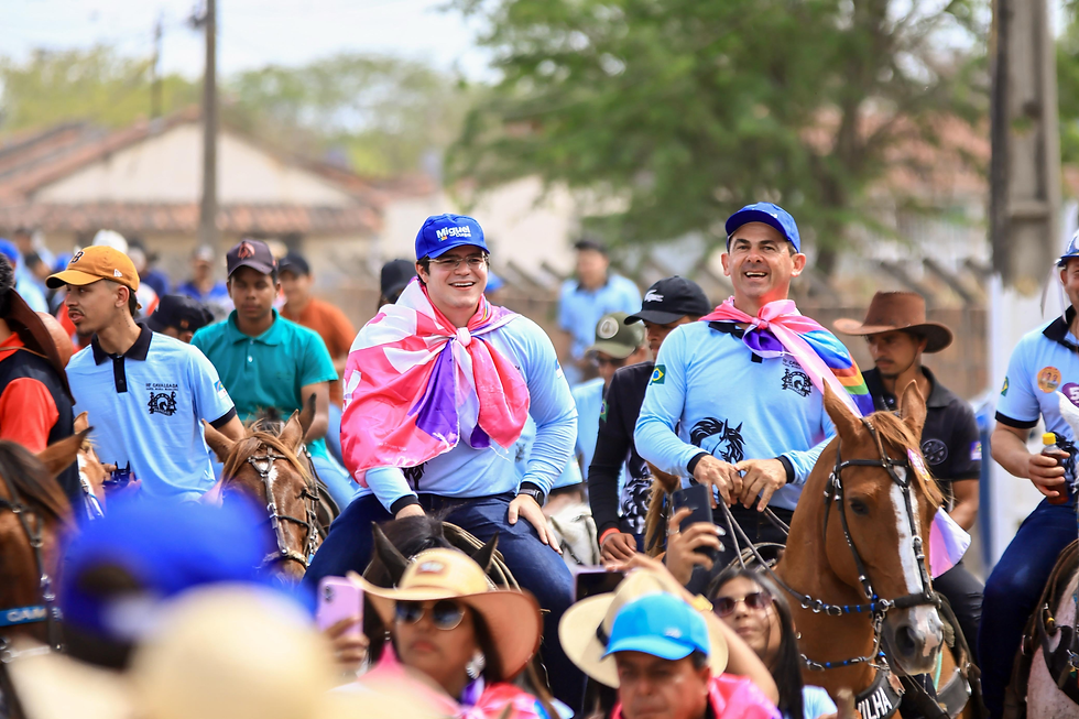 Miguel Duque durante cavalgada em Pesqueira