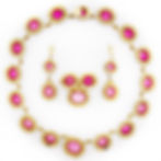 Georgian pink paste and turquoise parure back view