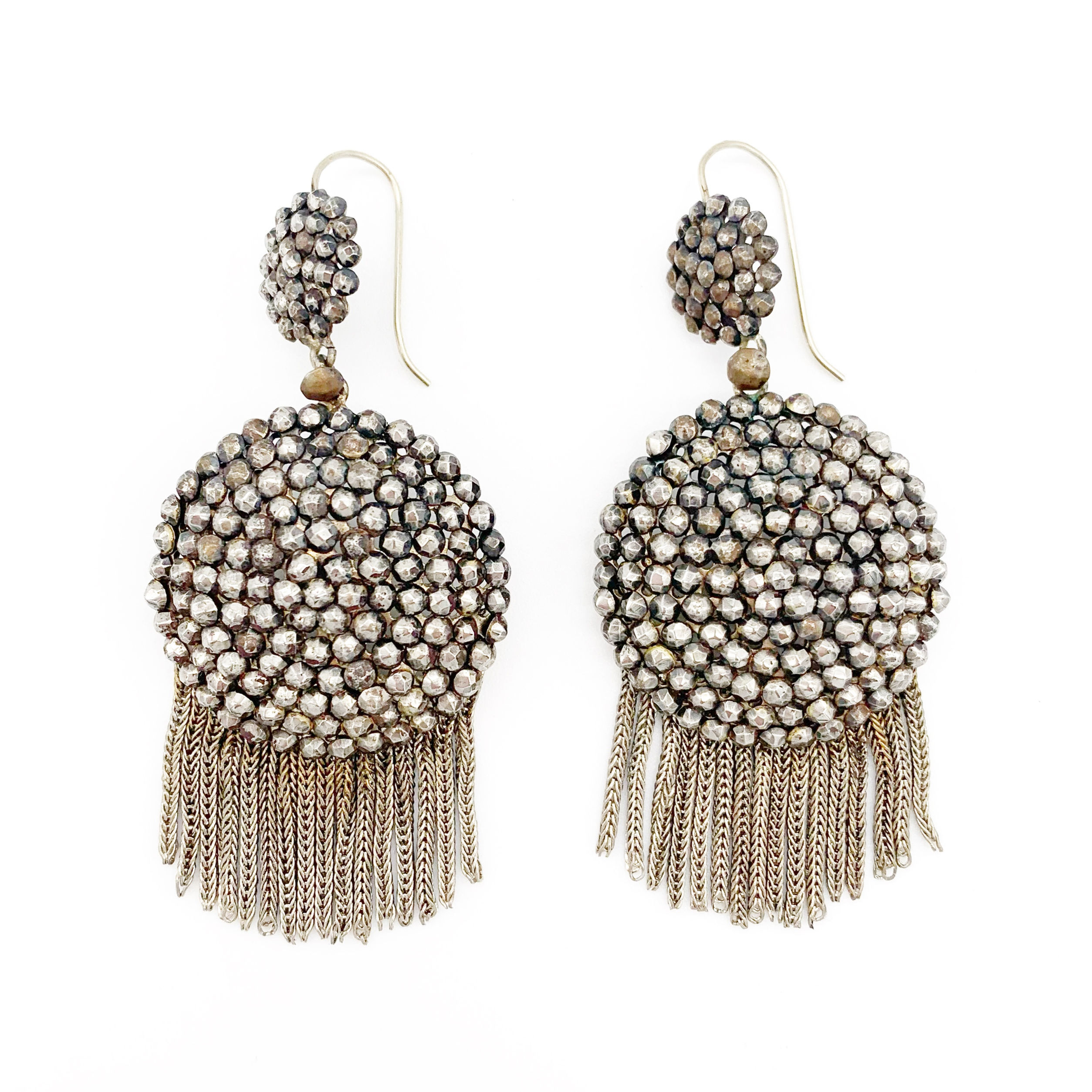 cut steel fringe earrings