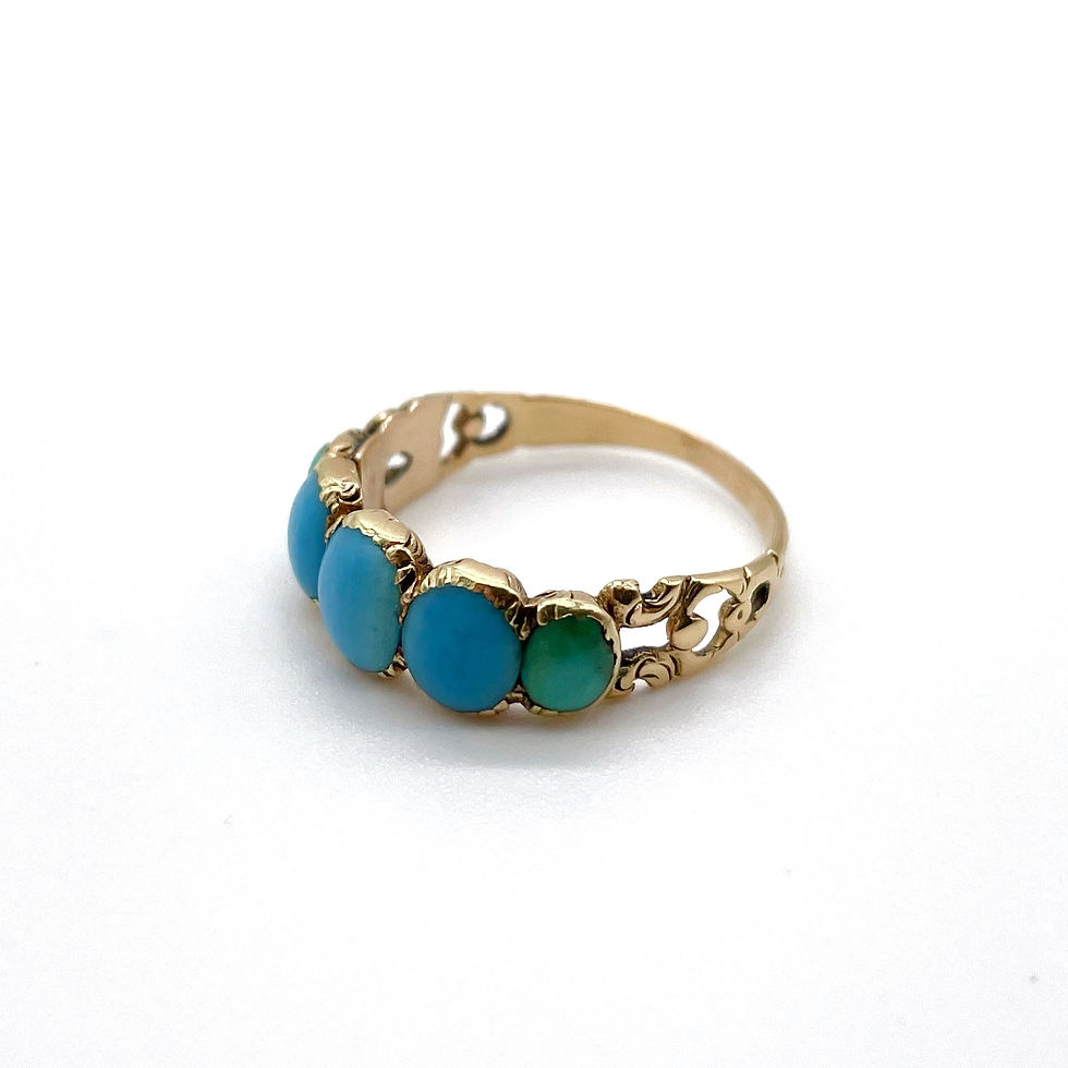nineteenth century turquoise half hoop ring band georgian jewelry