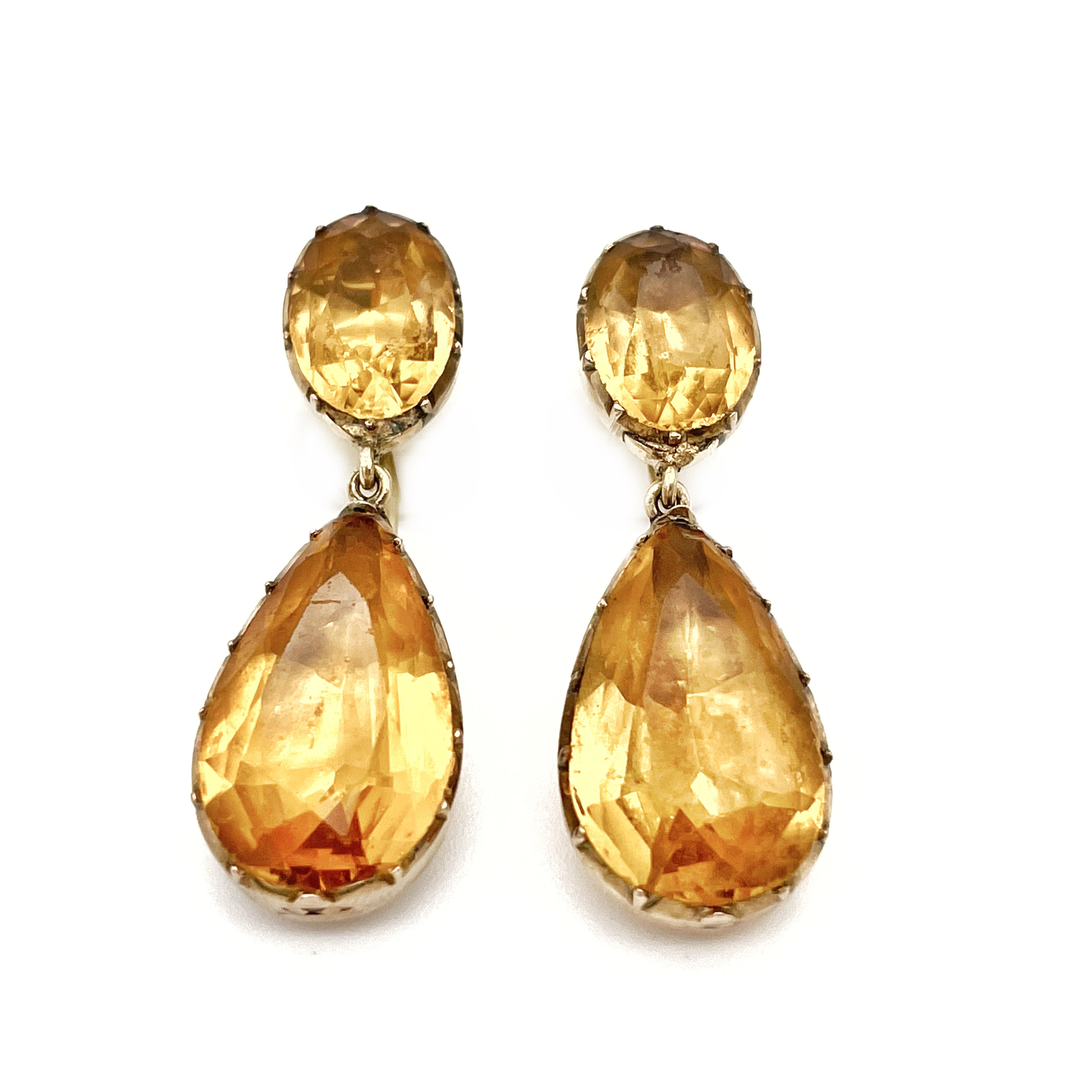 georgian 'topaz' paste earrings