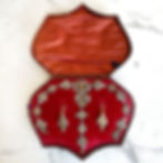 Antique Victorian necklace in earrings in red velvet lines box