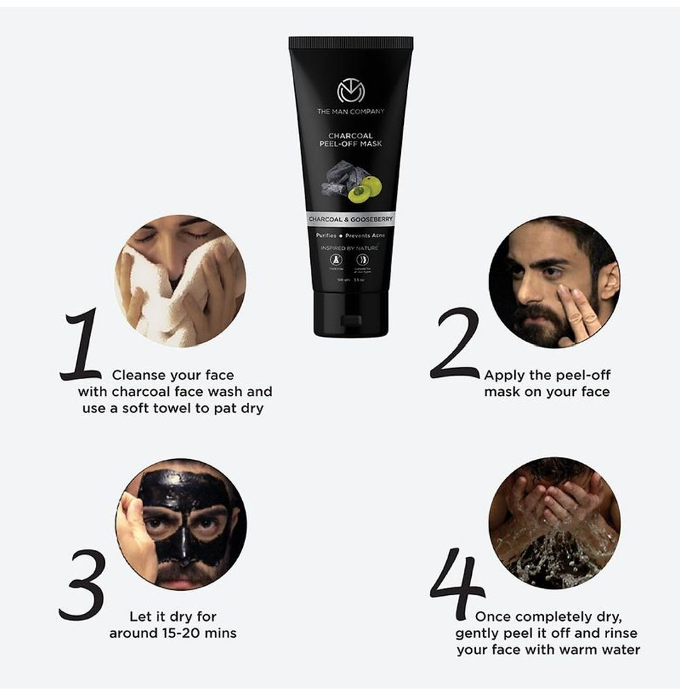 Thumbnail: The Man Company' Charcoal Peel Off Mask Moringa & Gooseberry 100gm