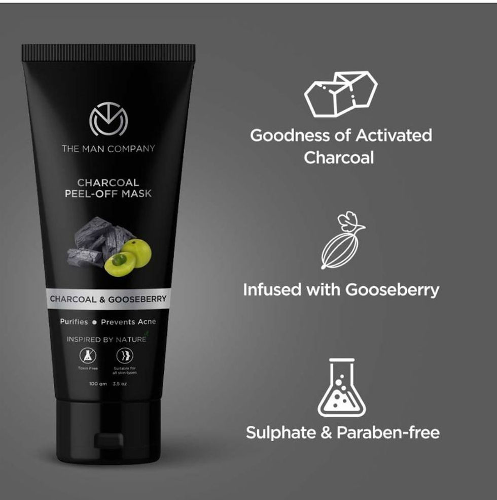 Thumbnail: The Man Company' Charcoal Peel Off Mask Moringa & Gooseberry 100gm
