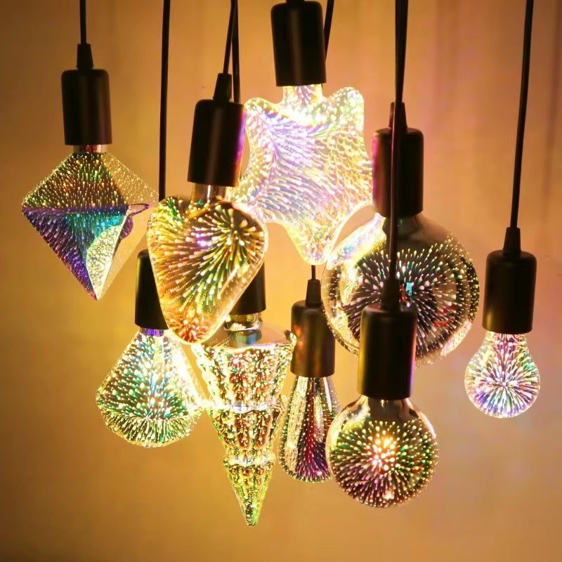 Thumbnail: 3D Decoration LED Bulb E27 6W 85-265V Vintage Edison Light Bulb Star Fireworks L