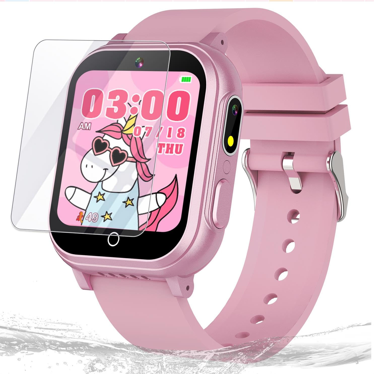 Kids Waterproof Smart Watch Gift for Girls Age 5-12 32 Games HD Touchscreen Kids