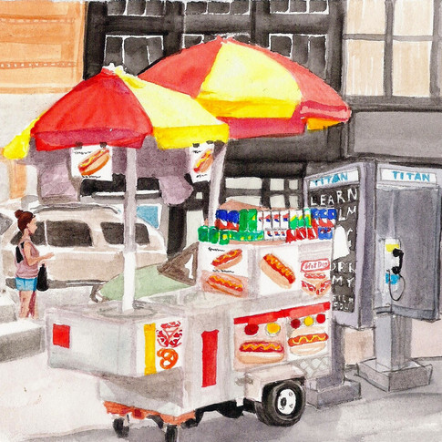 Hotdog Watercolor