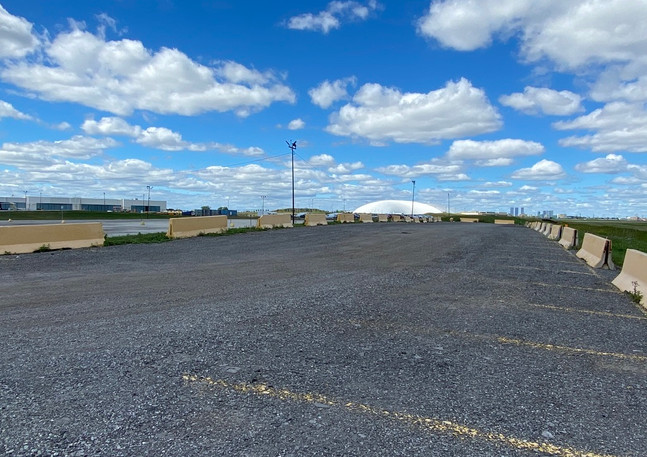 parking lot adjacent to Bombardier facto