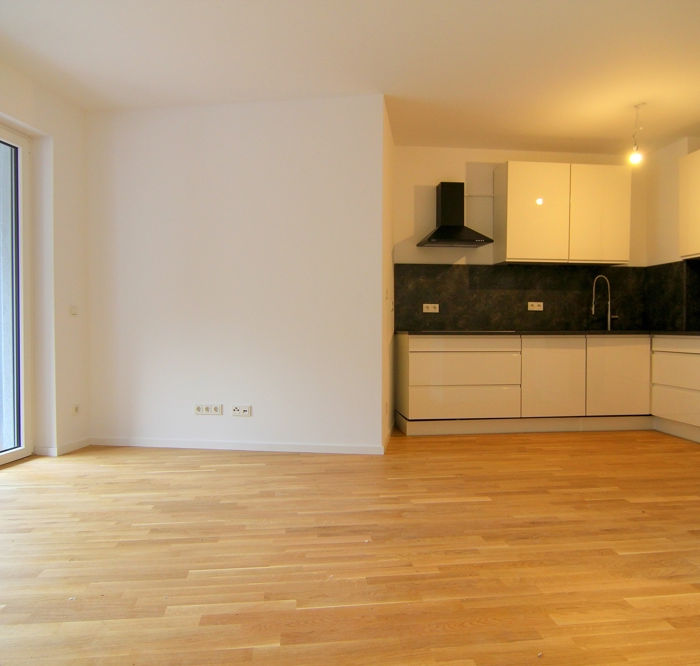 Wohn- und Esszimmer mit Einbauküche