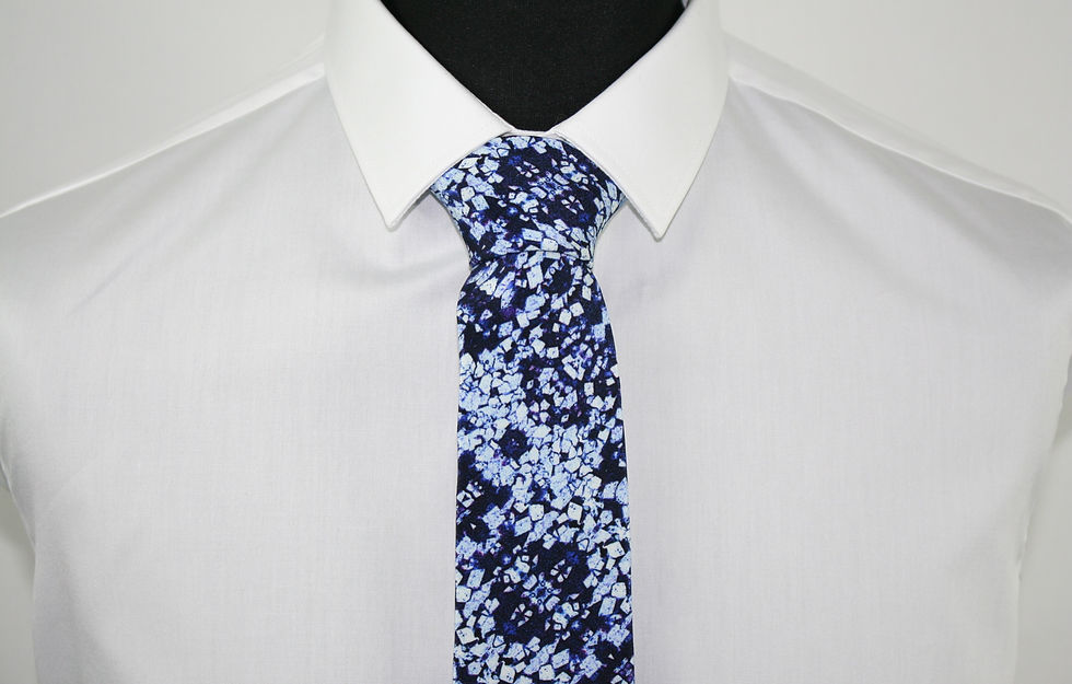 Thumbnail: Dark blue handmade silk tie Dolost Rock Stone Silk