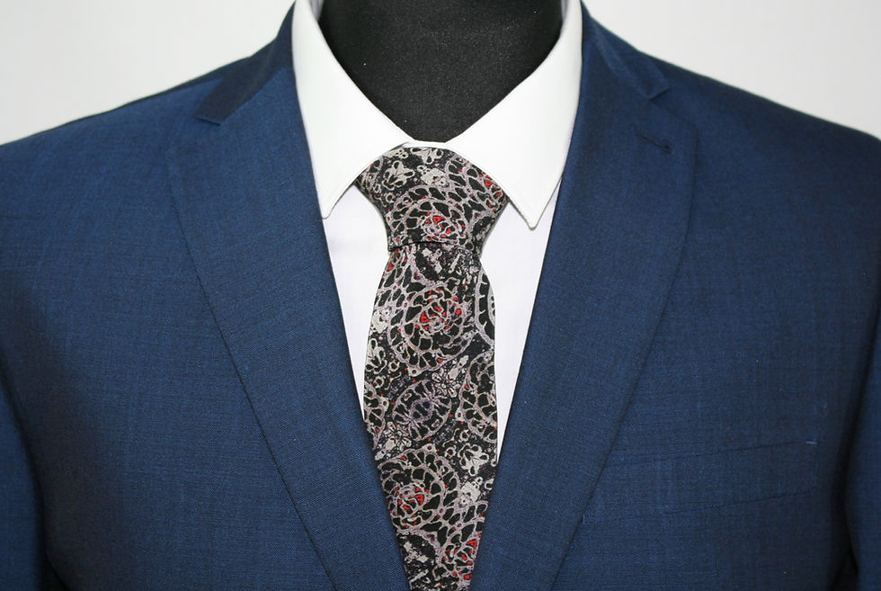 Thumbnail: Grey handmade silk tie Intraben Rock Stone Silk