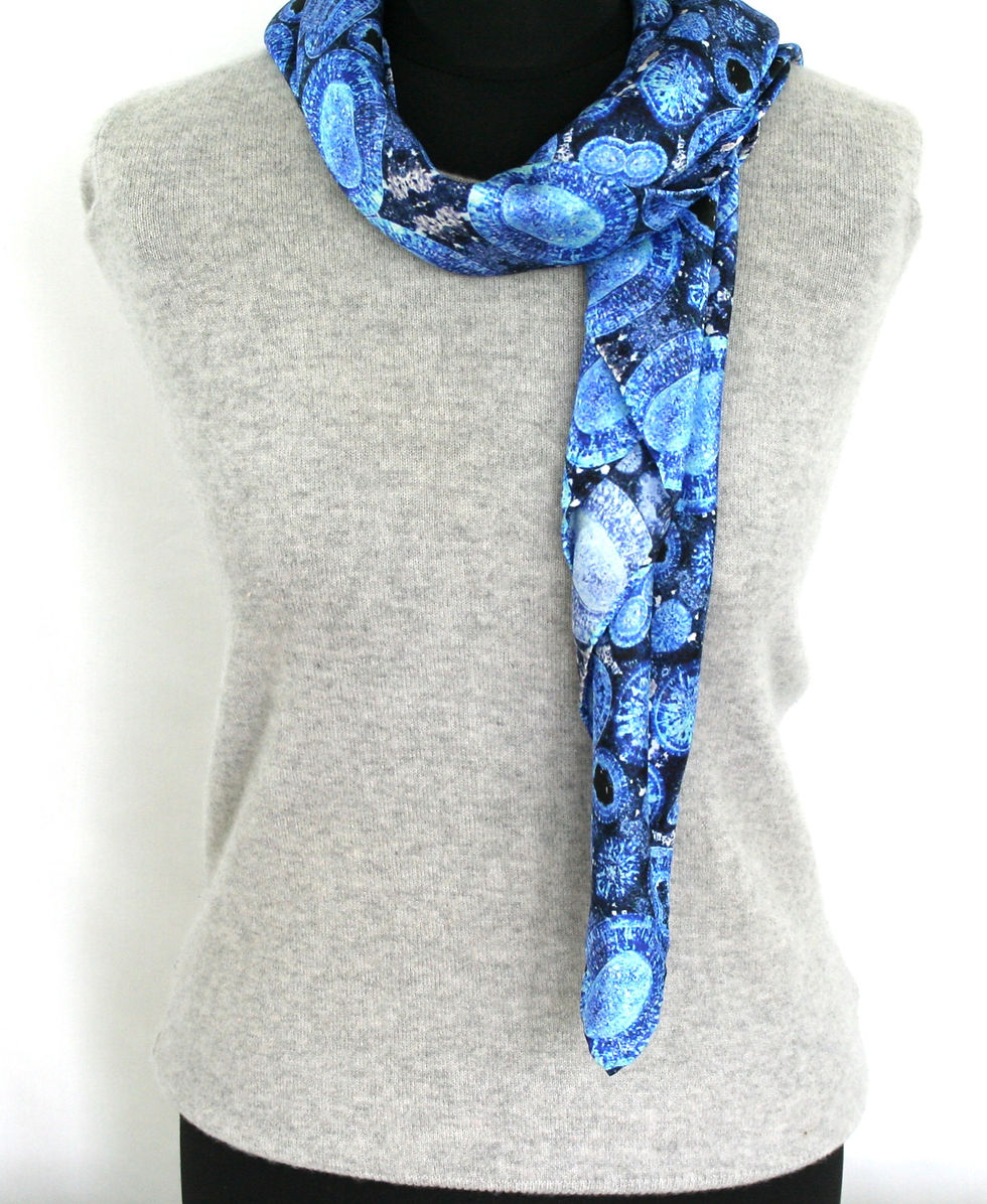 Thumbnail: Blue light twill scarf Ooipel Rock Stone Silk