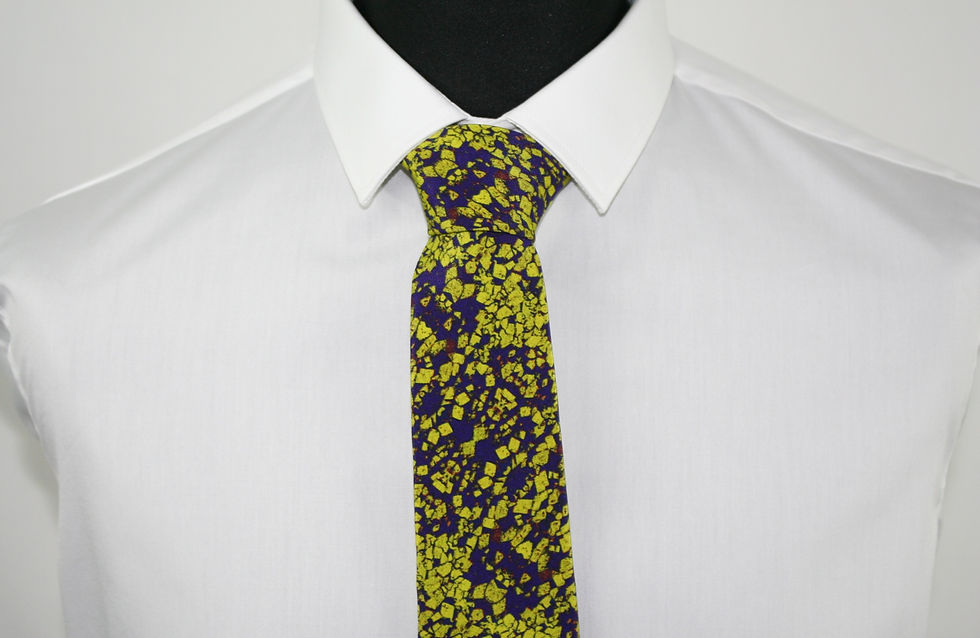 Thumbnail: Yellow-blue handmade silk tie Dolost Rock Stone Silk