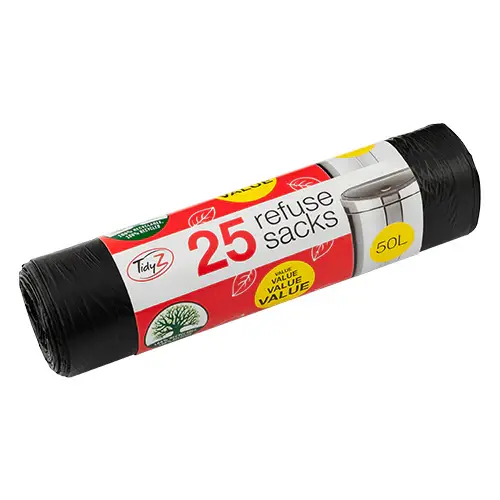 25 Refuse Sacks Big Roll Heavy Duty